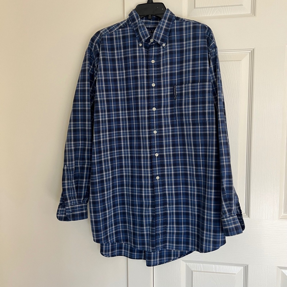 Y2K Abercrombie & Fitch "The Big Shirt" Blue Plaid Button Down Shirt Large